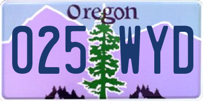 OR license plate 025WYD