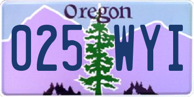 OR license plate 025WYI