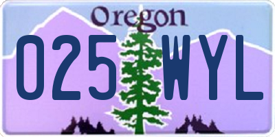 OR license plate 025WYL