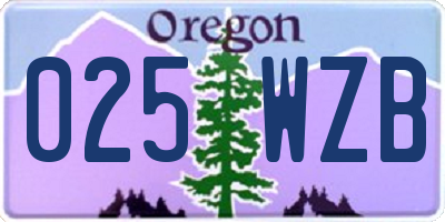 OR license plate 025WZB
