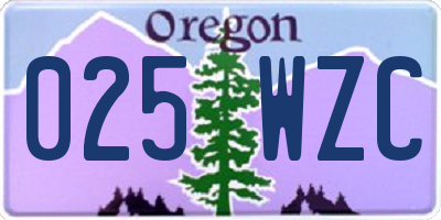 OR license plate 025WZC