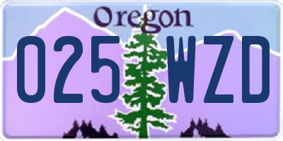 OR license plate 025WZD