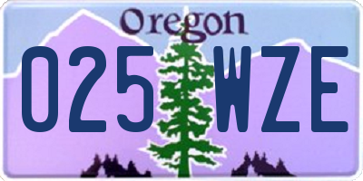 OR license plate 025WZE