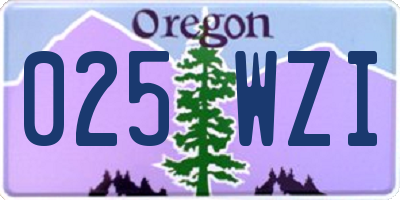 OR license plate 025WZI