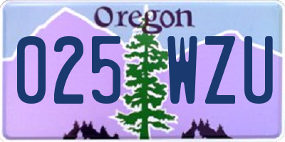 OR license plate 025WZU