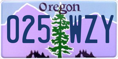OR license plate 025WZY