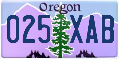 OR license plate 025XAB