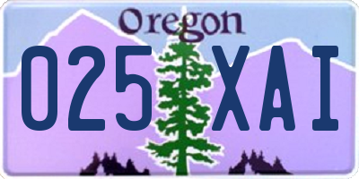 OR license plate 025XAI