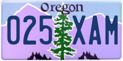 OR license plate 025XAM