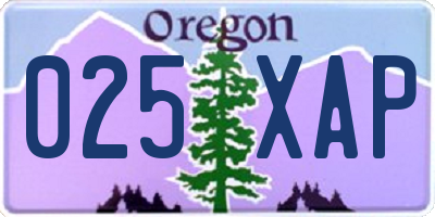 OR license plate 025XAP
