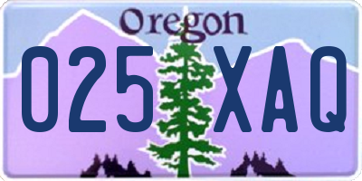 OR license plate 025XAQ