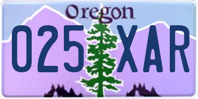 OR license plate 025XAR