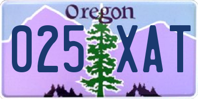 OR license plate 025XAT