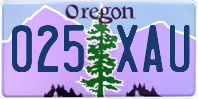 OR license plate 025XAU