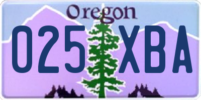 OR license plate 025XBA