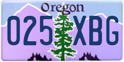 OR license plate 025XBG