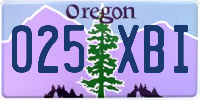 OR license plate 025XBI