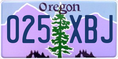 OR license plate 025XBJ
