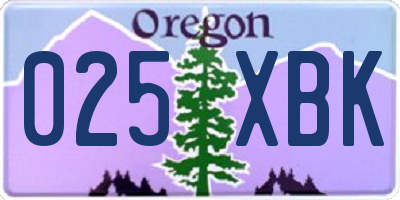 OR license plate 025XBK