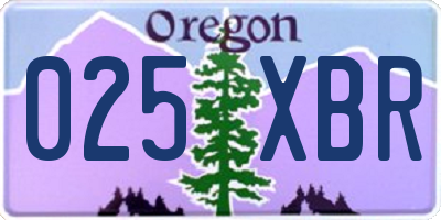 OR license plate 025XBR
