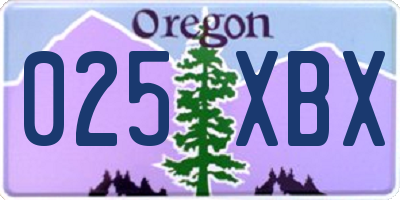 OR license plate 025XBX
