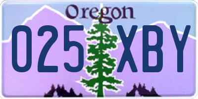 OR license plate 025XBY