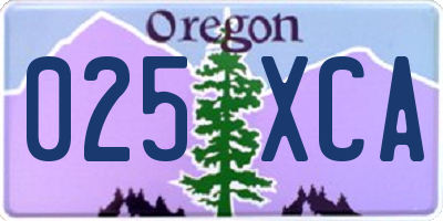 OR license plate 025XCA
