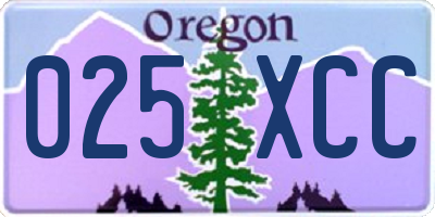 OR license plate 025XCC