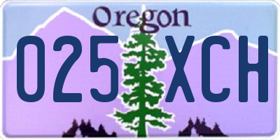 OR license plate 025XCH