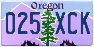 OR license plate 025XCK