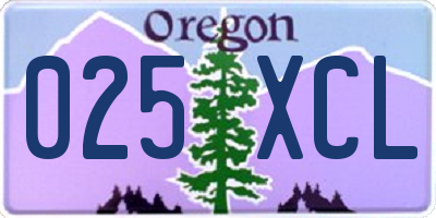 OR license plate 025XCL