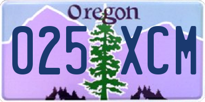 OR license plate 025XCM