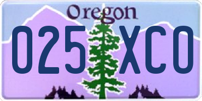 OR license plate 025XCO