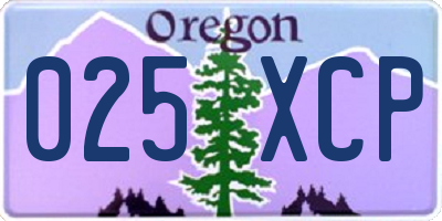 OR license plate 025XCP
