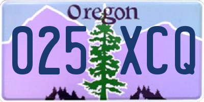 OR license plate 025XCQ