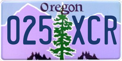OR license plate 025XCR