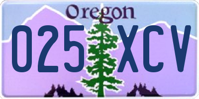 OR license plate 025XCV