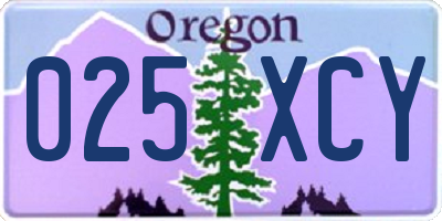 OR license plate 025XCY