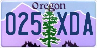 OR license plate 025XDA