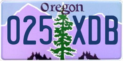 OR license plate 025XDB
