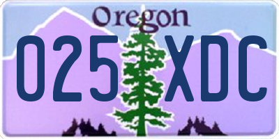 OR license plate 025XDC