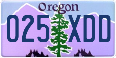 OR license plate 025XDD