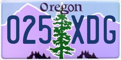 OR license plate 025XDG