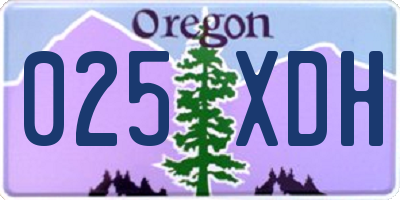 OR license plate 025XDH