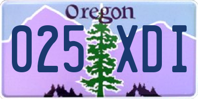 OR license plate 025XDI