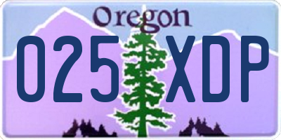 OR license plate 025XDP