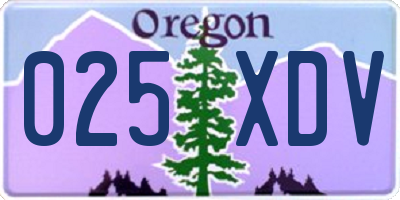 OR license plate 025XDV