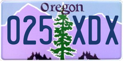 OR license plate 025XDX