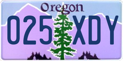 OR license plate 025XDY