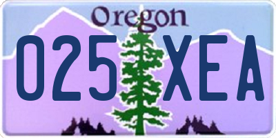 OR license plate 025XEA